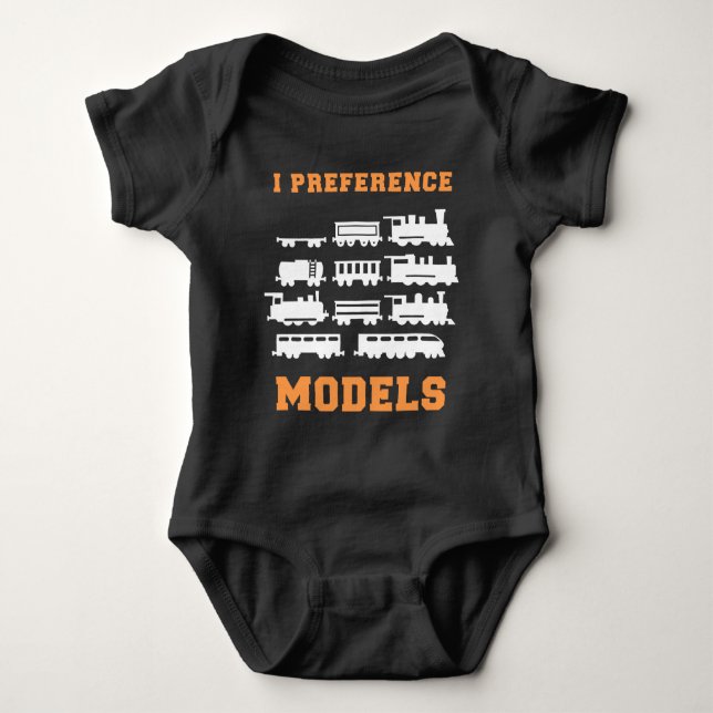 Railroad Train Lover I preference Models Baby Bodysuit (Front)