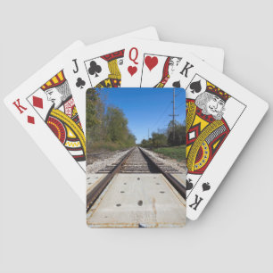 Railroad Train Tracks Photograph Playing Cards