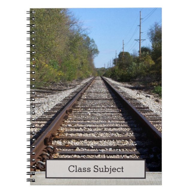 Railroad Train Tracks Photograph with Subject Notebook (Front)