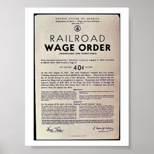 Railroad Wage Order Poster