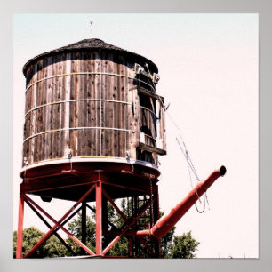 Railroad Water Tower at the Stockyards Poster
