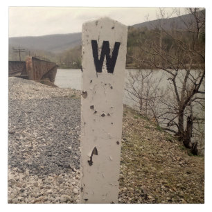 Railroad Whistle Post Tile