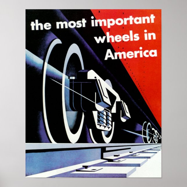 Railroads-Most Important Wheels in America Poster (Front)