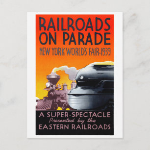 Railroads On Parade USA Vintage Poster 1939 Postcard