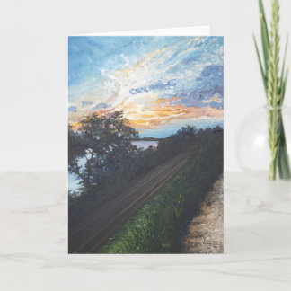 Rails Along the River Greeting Card