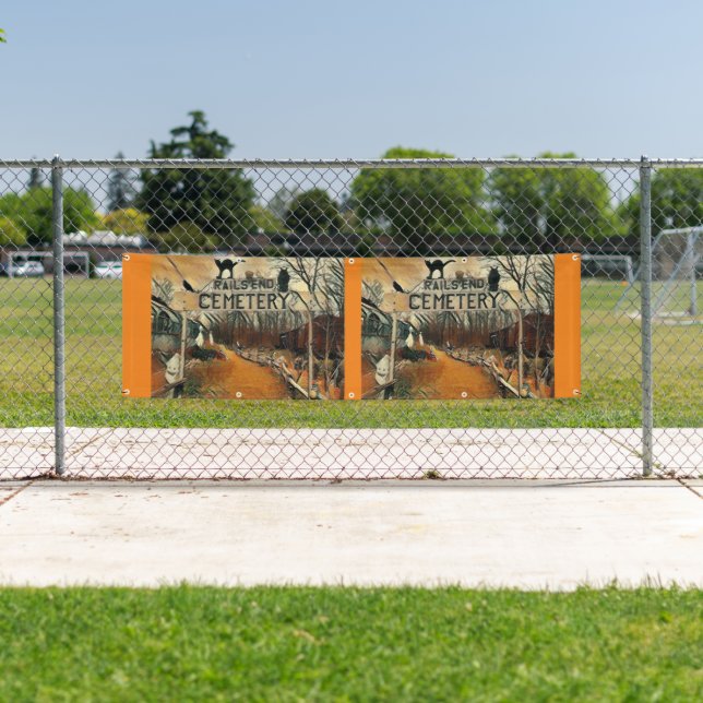 Rail's End Cemetery 2.5' x 8' Outdoor Banner (Insitu)