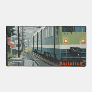 Railslick: Rain on the Line Desk Mat