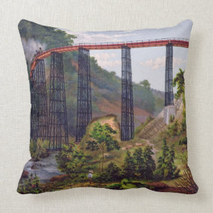 Railway Bridge at Metlac, from 'Album of the Mexic Cushion