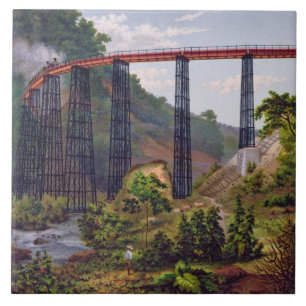 Railway Bridge at Metlac, from 'Album of the Mexic Tile