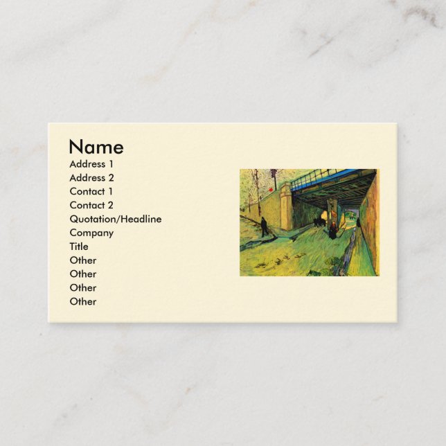 Railway Bridge over Montmajour by Vincent van Gogh Business Card (Front)