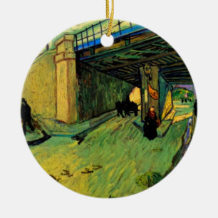 Railway Bridge over Montmajour by Vincent van Gogh Ceramic Tree Decoration