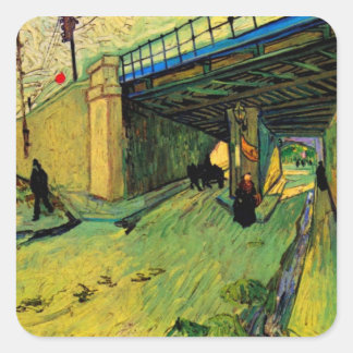 Railway Bridge over Montmajour by Vincent van Gogh Square Sticker