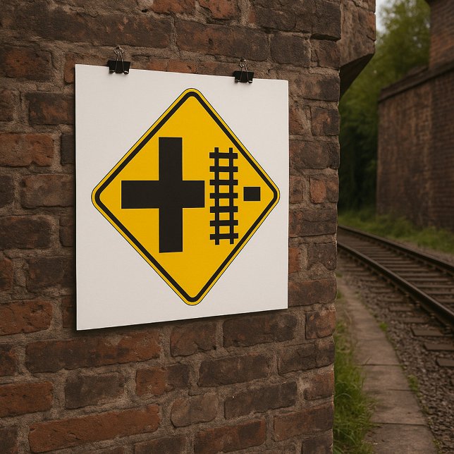 Railway Crossing Road Sign Poster (Creator Uploaded)