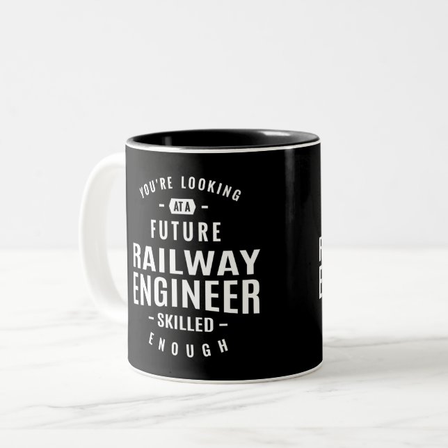 Railway Engineer Two-Tone Coffee Mug (Front Left)