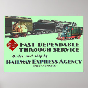Railway Express Fast Dependable Service Poster
