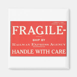 Railway Express Fragile     Magnet