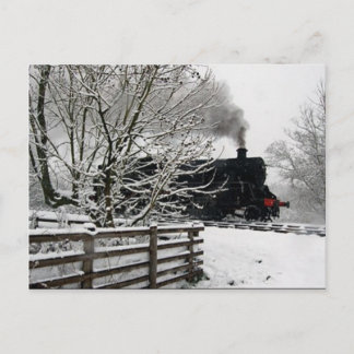 Railway in Snow Postcard