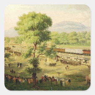 Railway in the Valley of Mexico, 1869 Square Sticker