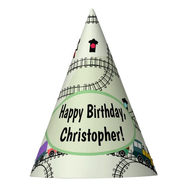 Railway Kids Trains & Tracks  Party Hat (Front)