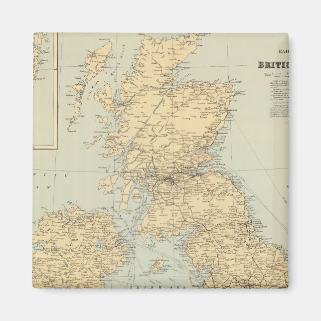 Railway map, British Isles Magnet (Front)
