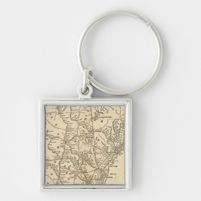 Railway map New England States Key Ring (Front)