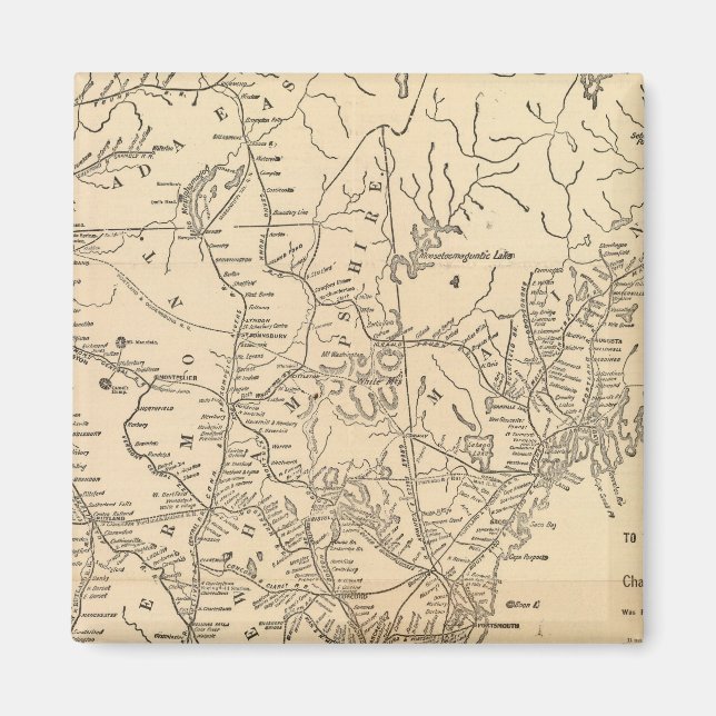 Railway map New England States Magnet (Front)