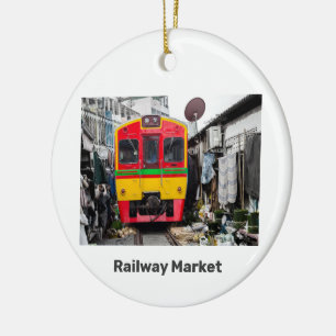 Railway Market Mae Klong Vintage Thailand Retro Ceramic Ornament