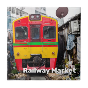 Railway Market Mae Klong Vintage Thailand Retro Ceramic Tile