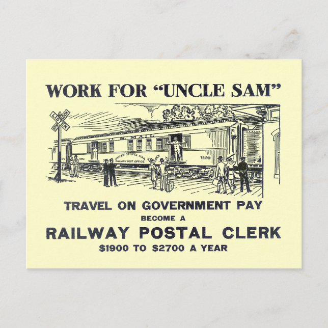 Railway Postal Clerk 1926 Postcard (Front)
