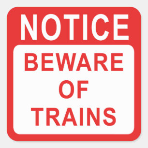 Railway Sign Square Sticker