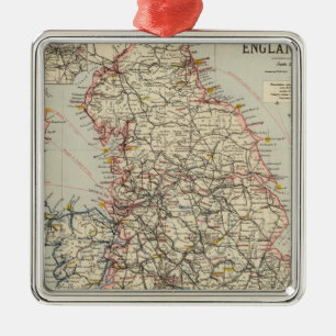 Railway, statistical England, Wales Metal Tree Decoration