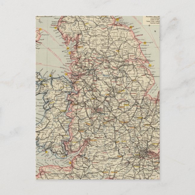 Railway, statistical England, Wales Postcard (Front)