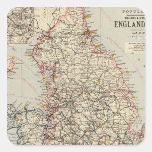 Railway, statistical England, Wales Square Sticker