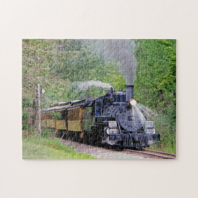 Railway Steam Engine Fine Art for Train-lovers Jigsaw Puzzle (Horizontal)