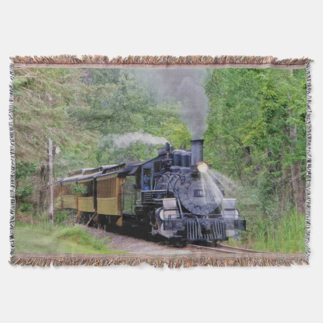 Railway Steam Train for Trainspotters Art Rug Throw Blanket (Front)