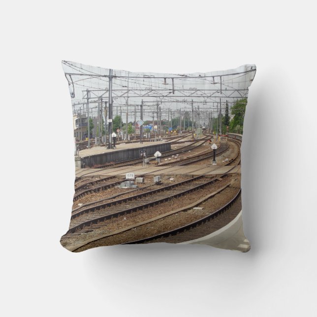 Railway Throw Pillow (Front)