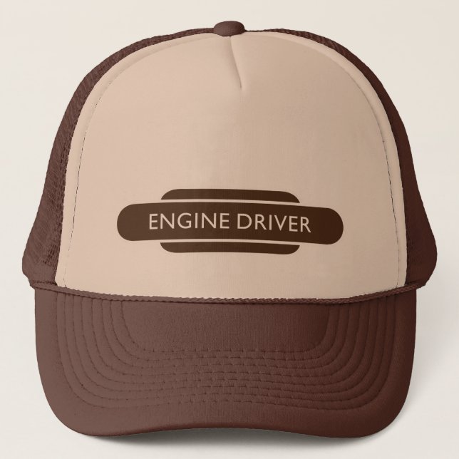 Railway Totem Engine Driver Brown Hiking Duck Trucker Hat (Front)