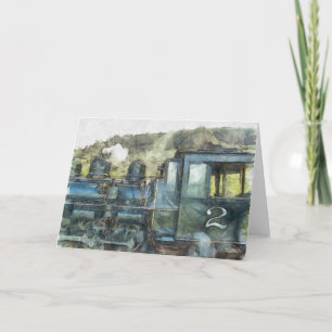 Railway Train Engine Art Card