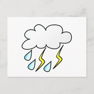 Rain and Lightning in Thunderstorm Postcard