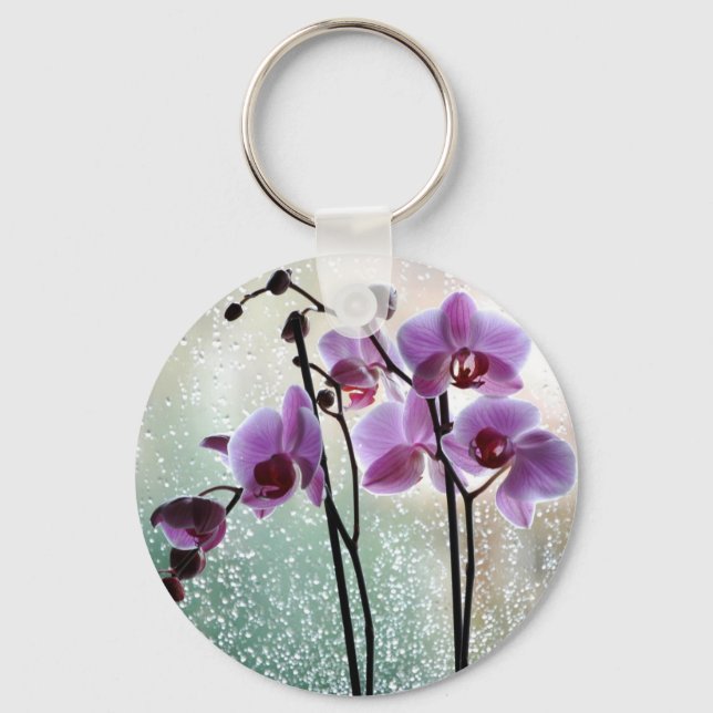 rain and orchids keychain (Front)
