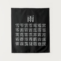 Rain and Rain Cap Kanji