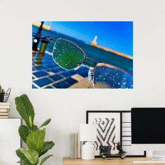 Rain at sea poster