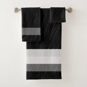 Rain Black and White Pattern Bath Towel Set