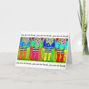 Rain boots and daisies, springtime, happy pudles card