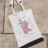 Rain Boots Continuous Line Tote Bag  