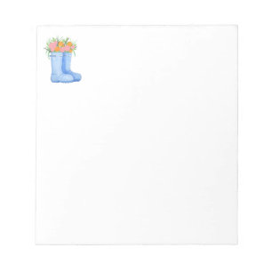 Rain boots filled with flowers Note Pad