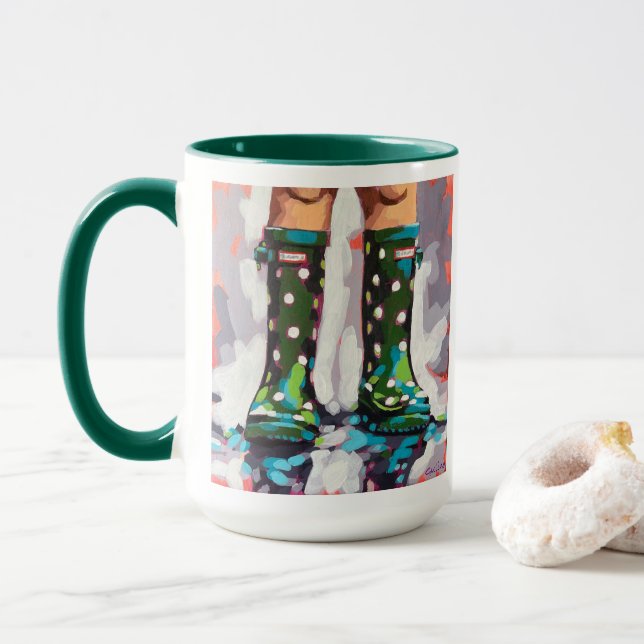 Rain boots Painting  - Children's Room Decor Mug (With Donut)