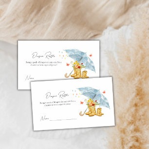 Rain Boots Umbrella Diaper Raffle Baby Shower Enclosure Card
