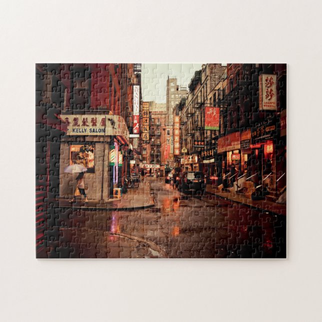 Rain - Chinatown - New York City Jigsaw Puzzle (Horizontal)