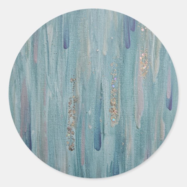 Rain Christian Prophetic Art Sticker Aqua Seafoam  (Front)